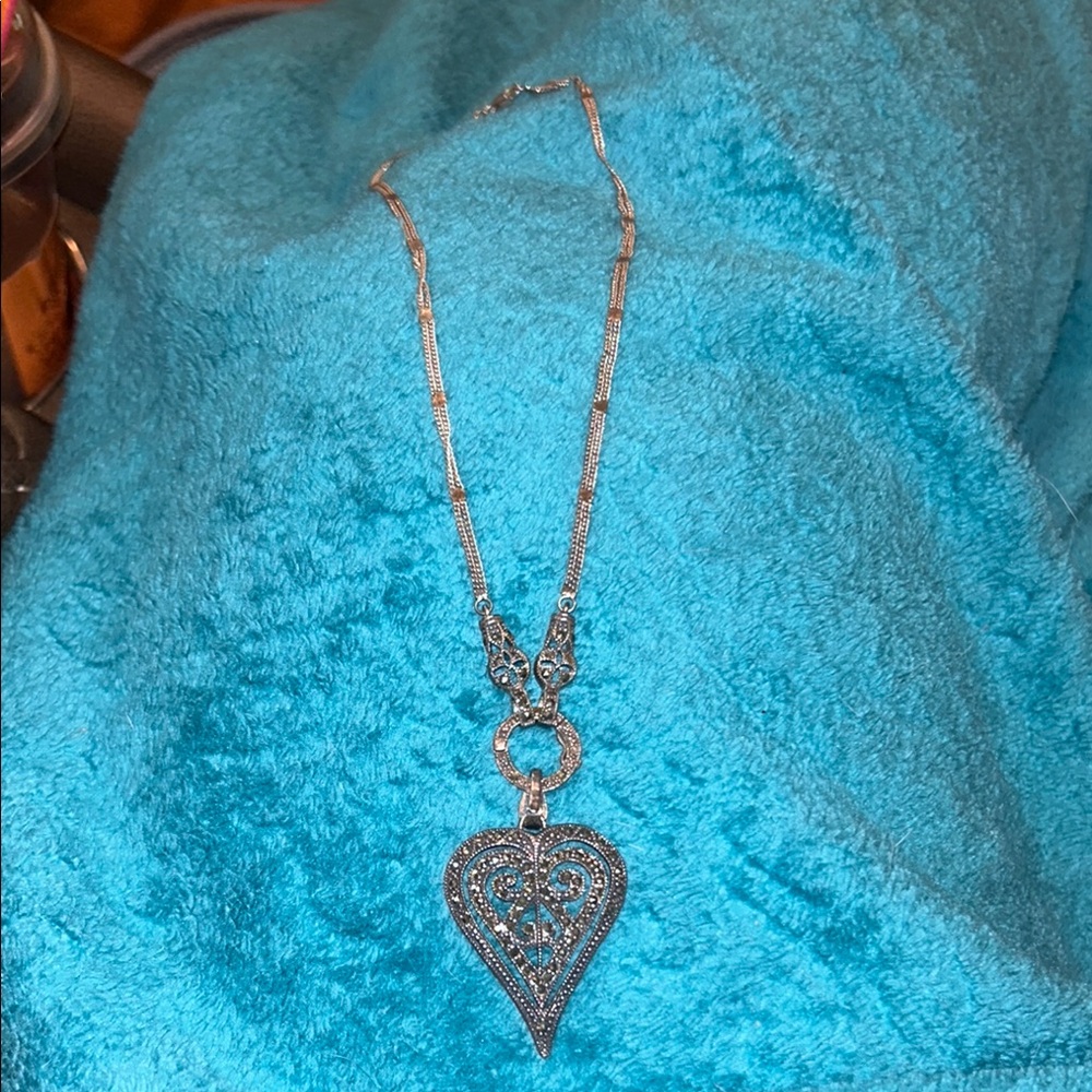 Elegant Silver Heart Pendant Necklace